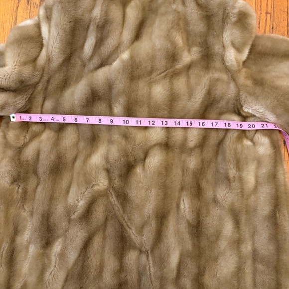 Vintage Faux Fur Brown Mink Button Jacket Coat Small - Picture 8 of 15